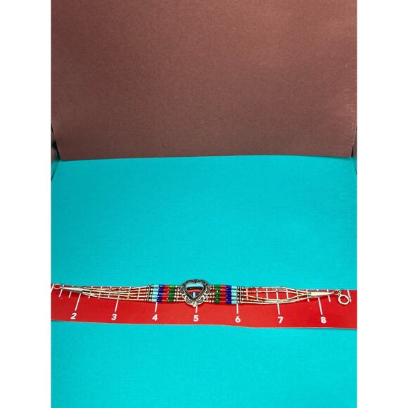 Vintage 925 Sterling Silver Heart Bracelet Purchased 2008 Gallup NM - Picture 4 of 4